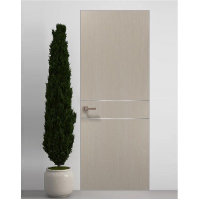 Двері приховані Папа Карло PL-07 Дуб кремовий, кромка алюміній срібло