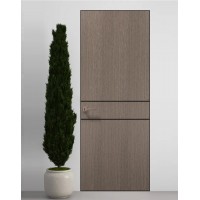 Двери скрытые Папа Карло PL-07 Дуб серый, кромка алюминий черный