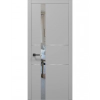 Двери Папа Карло PLATO PL-08 Серый матовый, кромка алюминий серебро