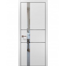 Двері Папа Карло PLATO PL-08 Білий матовий, кромка алюміній чорний