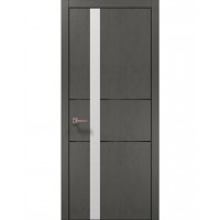 Двері Папа Карло PLATO PL-08 Бетон сірий, кромка алюміній чорний