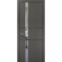 Двері Папа Карло PLATO PL-08 Бетон сірий, кромка алюміній чорний