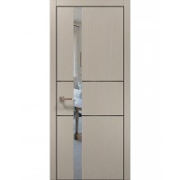 Двері Папа Карло PLATO PL-08 Дуб кремовий, кромка алюміній чорний