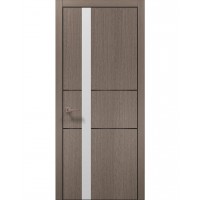 Двері Папа Карло PLATO PL-08 Дуб сірий, кромка алюміній чорний