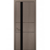 Двері Папа Карло PLATO PL-08 Дуб сірий, кромка алюміній чорний