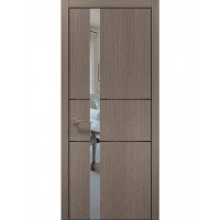 Двері Папа Карло PLATO PL-08 Дуб сірий, кромка алюміній чорний