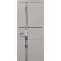 Двері Папа Карло PLATO PL-08 Світло сірий супермат, кромка алюміній чорний