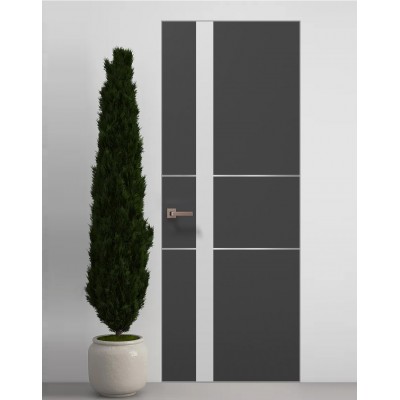 Двері приховані Папа Карло PL-08 Темно сірий супермат, кромка АВС