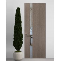 Двері приховані Папа Карло PL-08 Дуб сірий, кромка алюміній срібло