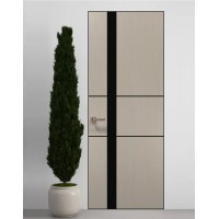 Двері приховані Папа Карло PL-08 Дуб кремовий, кромка алюміній чорний