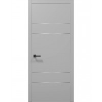 Двери Папа Карло PLATO PL-09 Серый матовый, кромка алюминий серебро