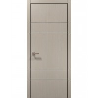 Двері Папа Карло PLATO PL-09 Дуб кремовий, кромка алюміній чорний