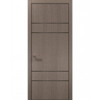 Двері Папа Карло PLATO PL-09 Дуб сірий, кромка алюміній чорний