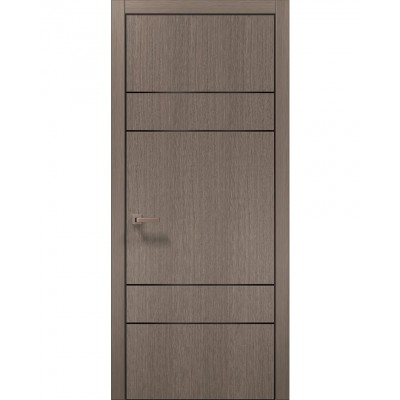 Двери Папа Карло PLATO PL-09 Дуб серый, кромка алюминий черный