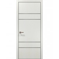 Двери Папа Карло PLATO PL-09 Ясень белый, кромка алюминий черный