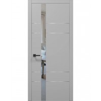 Двері Папа Карло PLATO PL-10 Сірий матовий, кромка алюміній срібло