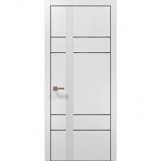 Двері Папа Карло PLATO PL-10 Білий матовий, кромка алюміній чорний