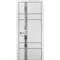 Двери Папа Карло PLATO PL-10 Белый матовый, кромка алюминий черный