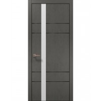 Двері Папа Карло PLATO PL-10 Бетон сірий, кромка алюміній чорний