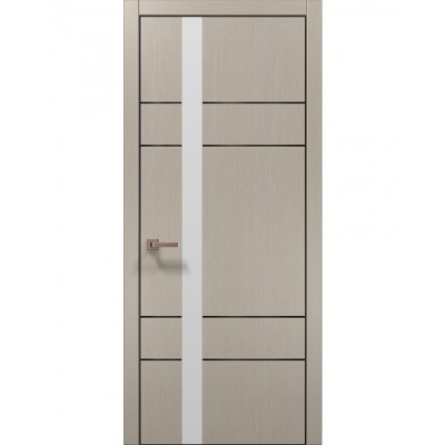 Двері Папа Карло PLATO PL-10 Дуб кремовий, кромка алюміній чорний