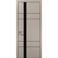 Двери Папа Карло PLATO PL-10 Дуб кремовый, кромка алюминий черный