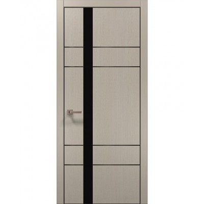 Двері Папа Карло PLATO PL-10 Дуб кремовий, кромка алюміній чорний