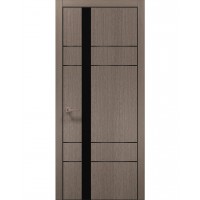 Двері Папа Карло PLATO PL-10 Дуб сірий, кромка алюміній чорний