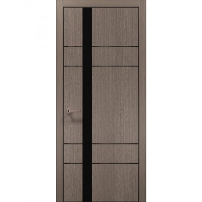Двери Папа Карло PLATO PL-10 Дуб серый, кромка алюминий черный