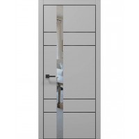 Двері Папа Карло PLATO PL-10 Сірий матовий, кромка алюміній чорний