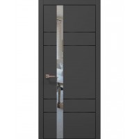 Двері Папа Карло PLATO PL-10 Темно сірий супермат, кромка алюміній чорний