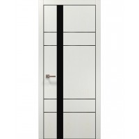 Двері Папа Карло PLATO PL-10 Ясен білий, кромка алюміній чорний