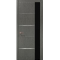 Двері Папа Карло PLATO PL-11 Бетон сірий, кромка алюміній срібло