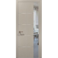 Двері Папа Карло PLATO PL-11 Дуб кремовий, кромка алюміній срібло