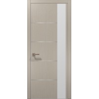 Двері Папа Карло PLATO PL-11 Дуб кремовий, кромка алюміній срібло
