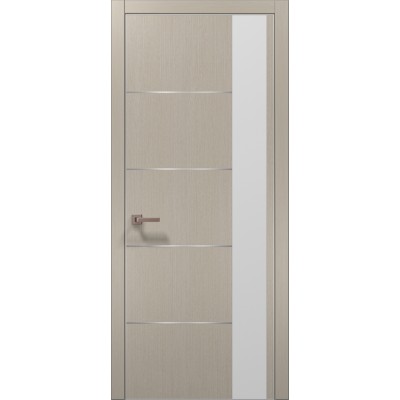 Двері Папа Карло PLATO PL-11 Дуб кремовий, кромка алюміній срібло