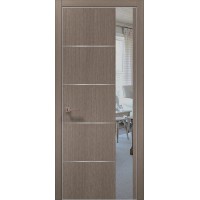 Двері Папа Карло PLATO PL-11 Дуб сірий, кромка алюміній срібло