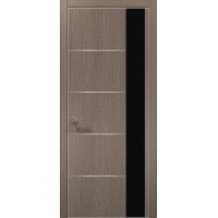 Двері Папа Карло PLATO PL-11 Дуб сірий, кромка алюміній срібло
