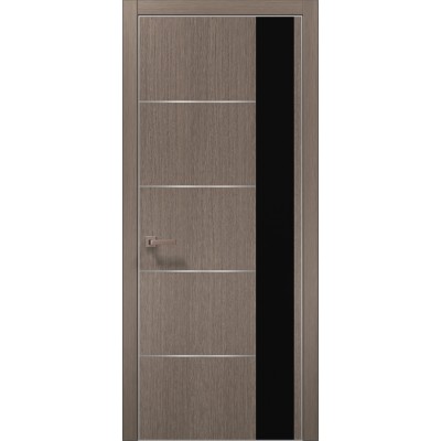 Двери Папа Карло PLATO PL-11 Дуб серый, кромка алюминий серебро