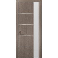 Двері Папа Карло PLATO PL-11 Дуб сірий, кромка алюміній срібло