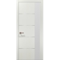 Двері Папа Карло PLATO PL-11 Ясен білий, кромка алюміній срібло