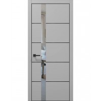 Двері Папа Карло PLATO PL-12 Сірий матовий, кромка алюміній чорний