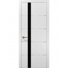 Двері Папа Карло PLATO PL-12 Білий матовий, кромка алюміній срібло