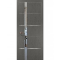 Двері Папа Карло PLATO PL-12 Бетон сірий, кромка алюміній срібло