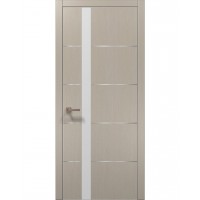 Двери Папа Карло PLATO PL-12 Дуб кремовый, кромка алюминий серебро