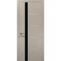 Двери Папа Карло PLATO PL-12 Дуб кремовый, кромка алюминий серебро
