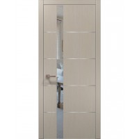Двери Папа Карло PLATO PL-12 Дуб кремовый, кромка алюминий серебро