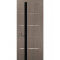 Двери Папа Карло PLATO PL-12 Дуб серый, кромка алюминий серебро