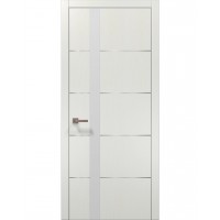 Двері Папа Карло PLATO PL-12 Ясен білий, кромка алюміній срібло