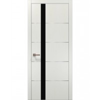 Двері Папа Карло PLATO PL-12 Ясен білий, кромка алюміній срібло