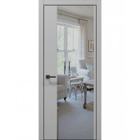 Двері Папа Карло PLATO PL-13 Сірий матовий, кромка алюміній чорний